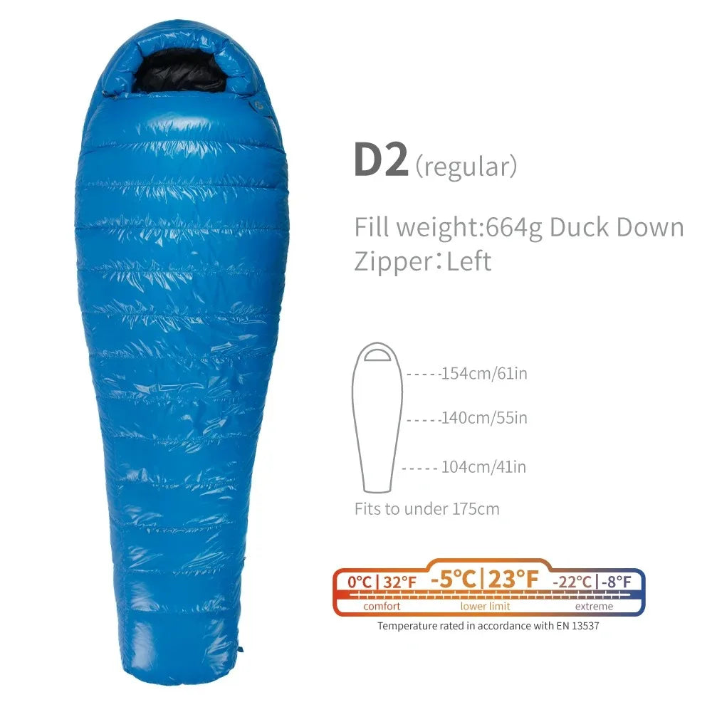 AEGISMAX D Series Down Sleeping Bag with Baffle Design, Ultralight Portable for Outdoor Camping, Hiking, Backpacking, Tourist