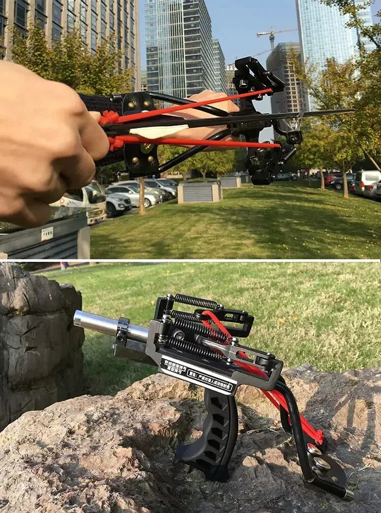 Powerful Slingshot Stainless Steel Slingshot Catapult Hunter Wrist Support SlingShot Outdoor Hunt Hike Bow Catapult HuntingTools