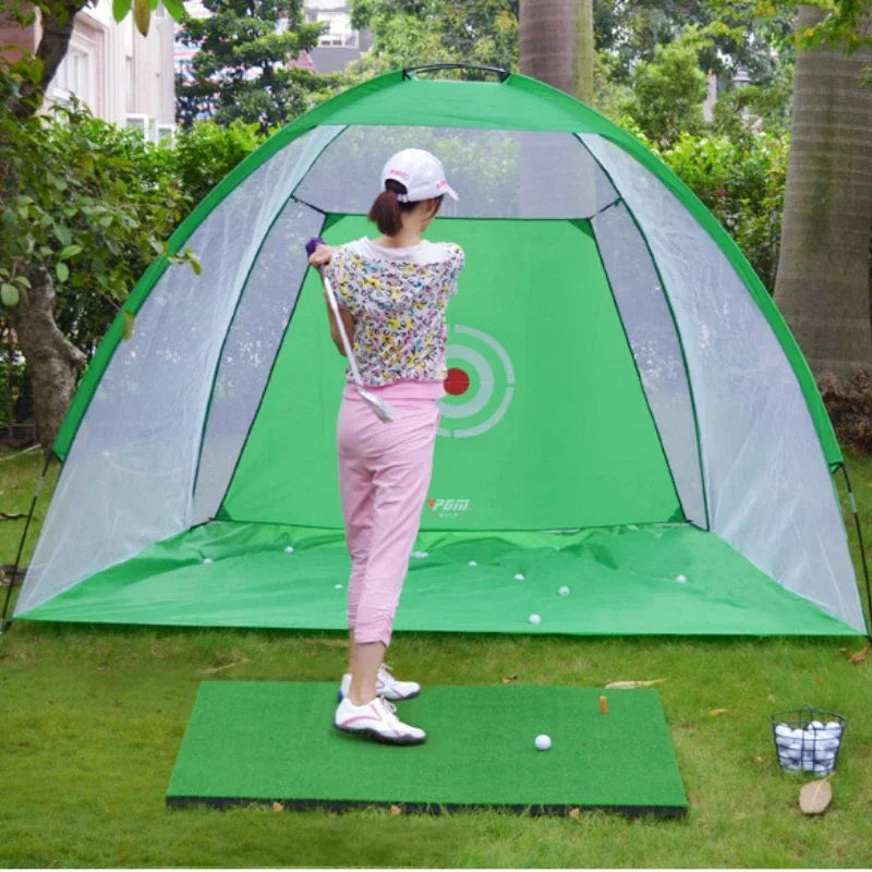 PGM Brand Golf Hitting Cage Indoor 2M 3M Golf Practice Net Tent Garden Grassland Golf Training Equipment Mesh Mat Outdoor Swing