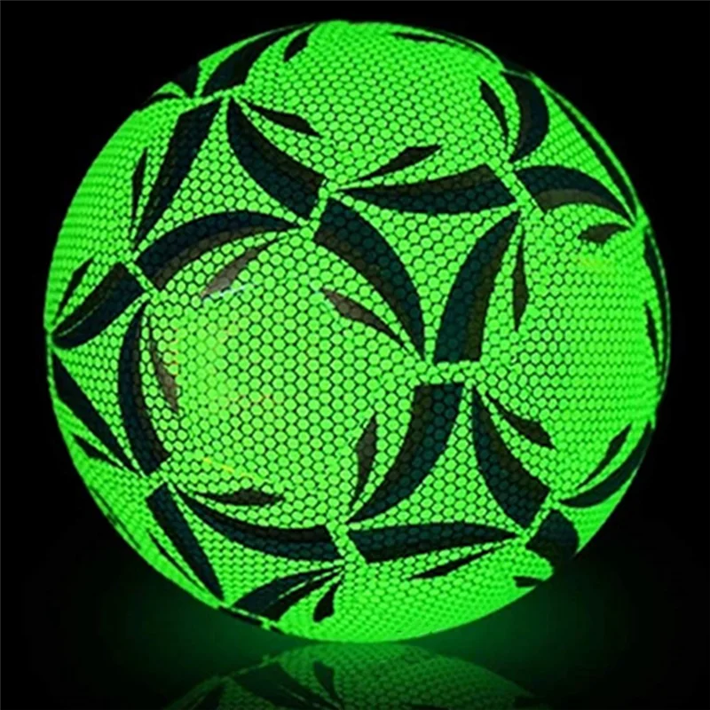 A18E-Luminous Size 4 Soccer Ball, Dazzling Glow In The Dark Training And Game Ball, Long-Lasting Brightness