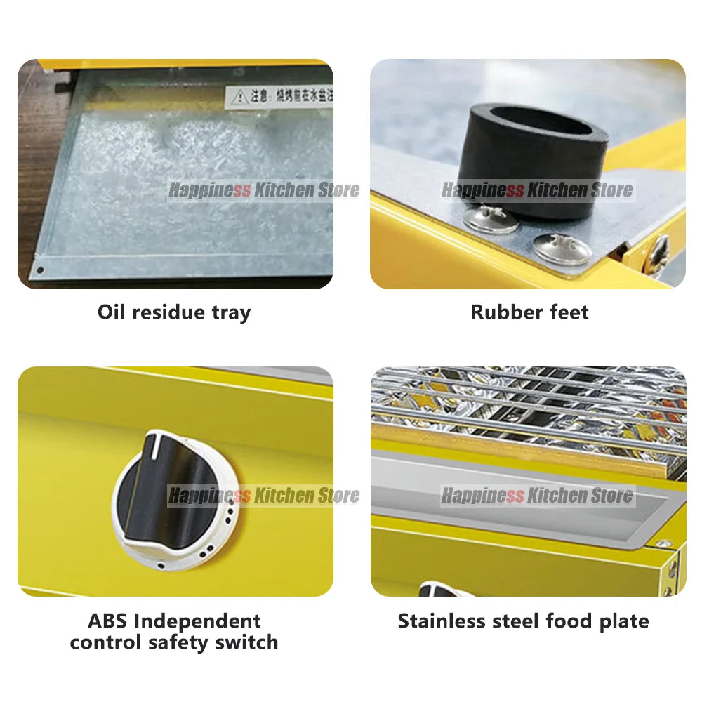 2/3/4 Burners BBQ Grill LPG Gas Grill Gas Stoves Stainless Steel Burners With Glass Covers Outdoors Camping Barbecue