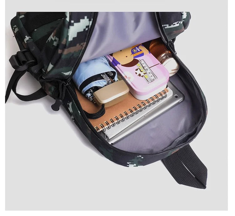 Children Tactical Backpack Small Student School Bag Kids Outdoor Hiking Travel Sports Backpack Summer Camp Camouflage Rucksack