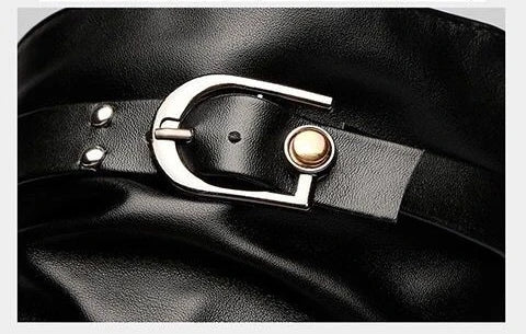 Winter Pointed Toe Men's Mid-calf Boots Buckle Strap Chelsea Boot for Men Leather Mens Motorcycle Boots High Top Man Winter Shoe