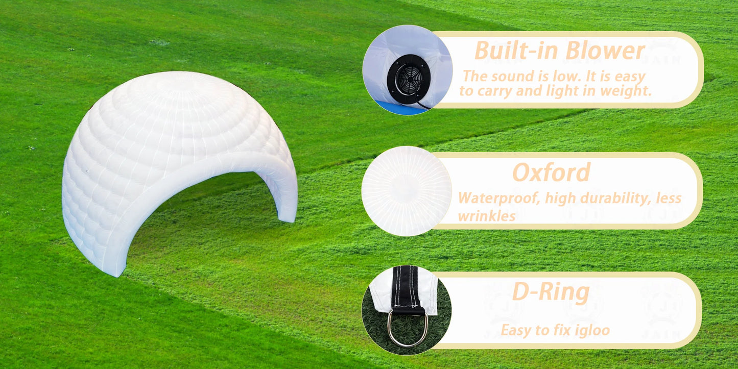 4.5m White Inflatable Dome Tent Outdoor Lighting Inflatable Igloo Dome Inflatable Party Tent With Blower For Camping Festival