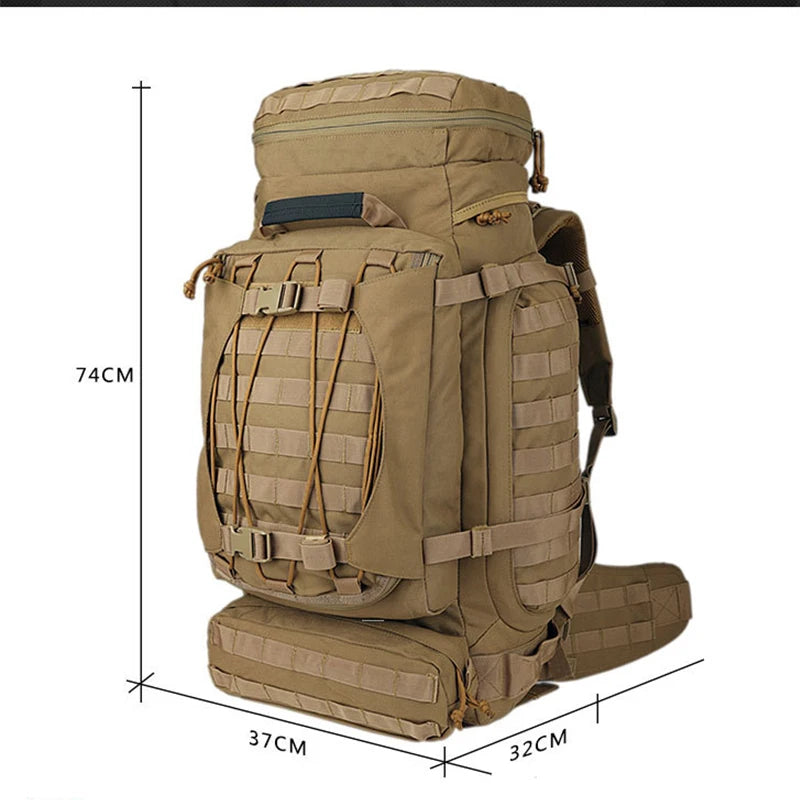 YAKEDA 90L Heavy Large Capacity Mountaineering Bag Waterproof Dustproof Breathable Adventure Outdoor Travel Tactical Backpack