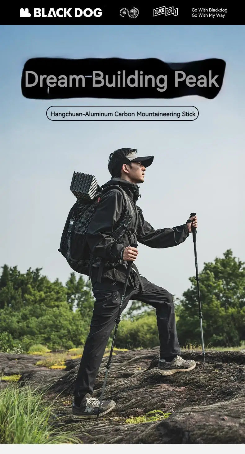 Naturehike Blackdog Trekking Pole Telescopic Aluminum Carbon Walking Sticks Hiking Cane Adjustable Ultralight Mountaineering 1pc