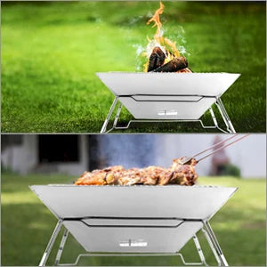 Outdoor Folding Stainless Steel Grill Barbecue Rack Detachable Charcoal Stove BBQ Grill Lightweight Brazier Foldable Hibachi