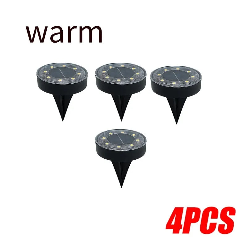 1-8PCS LED Outdoor Solar Power Floor Lamps Waterproof Underground Lamps for Lawn Decoration Garden Courtyar Decoration Lamp
