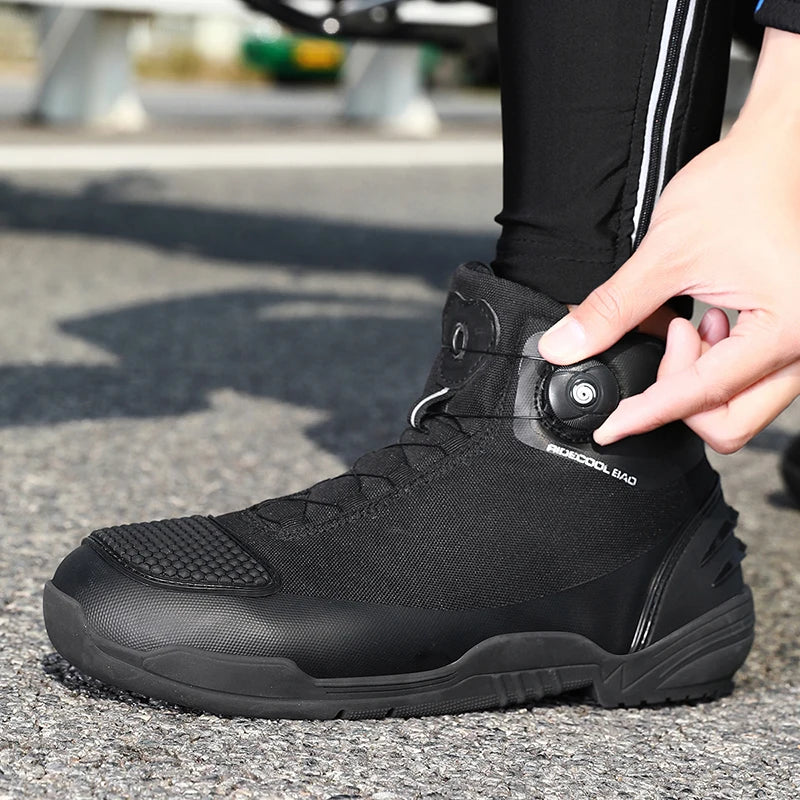 Men Motorcycle Boots New Waterproof Breathable Men's Motorcycle Shoes Outdoors Motos Cycling Motocross Non-slip Ankle Boot
