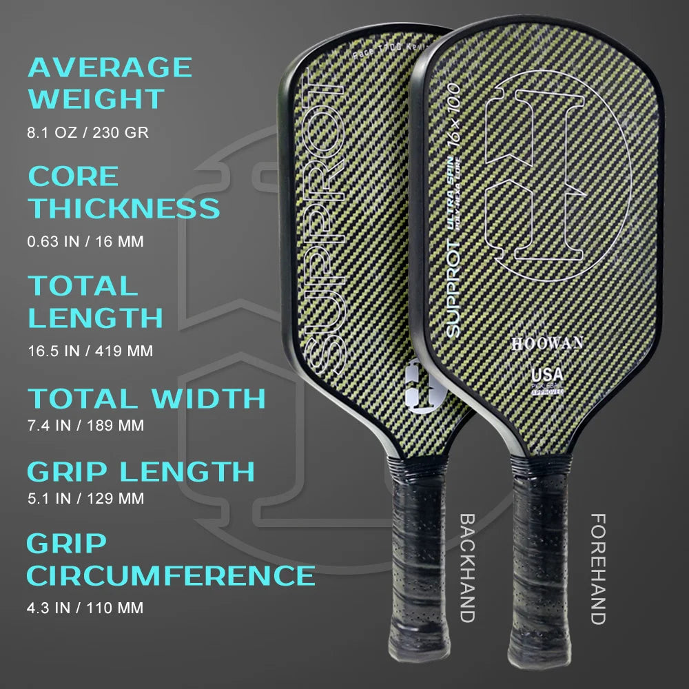 HOOWAN SUPPROT Pickleball Paddle T700 Carbon Kevlar Professional USA Pickleball Approved 16MM Pickle Ball Racket with Case