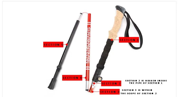 Trekking Poles for Hiking Walking Sticks for Seniors Collapsible and Lightweight, 2pc Set - Hiking Poles for Backpacking Camping