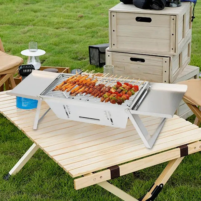 Portable Outdoor Camping Folding stove stainless steel Barbecue brazier charcoal barbecue smokeless folding barbecue stove