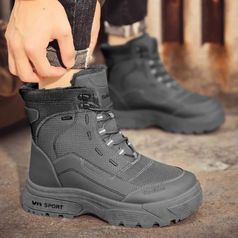 Winter Warm Men Boots Platform Boots High Top Men's Cotton Shoes Non-slip Working Ankle Boots for Men 2024 Short Plush Snow Boot