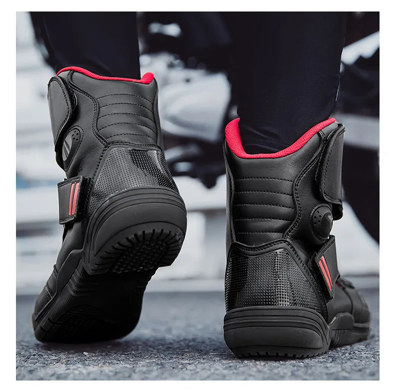 Motorcycle Boots Waterproof Leather Motorbike Protective Boots Motocross Riders Gear Men Women Moto Cycling Shoes Non-slip