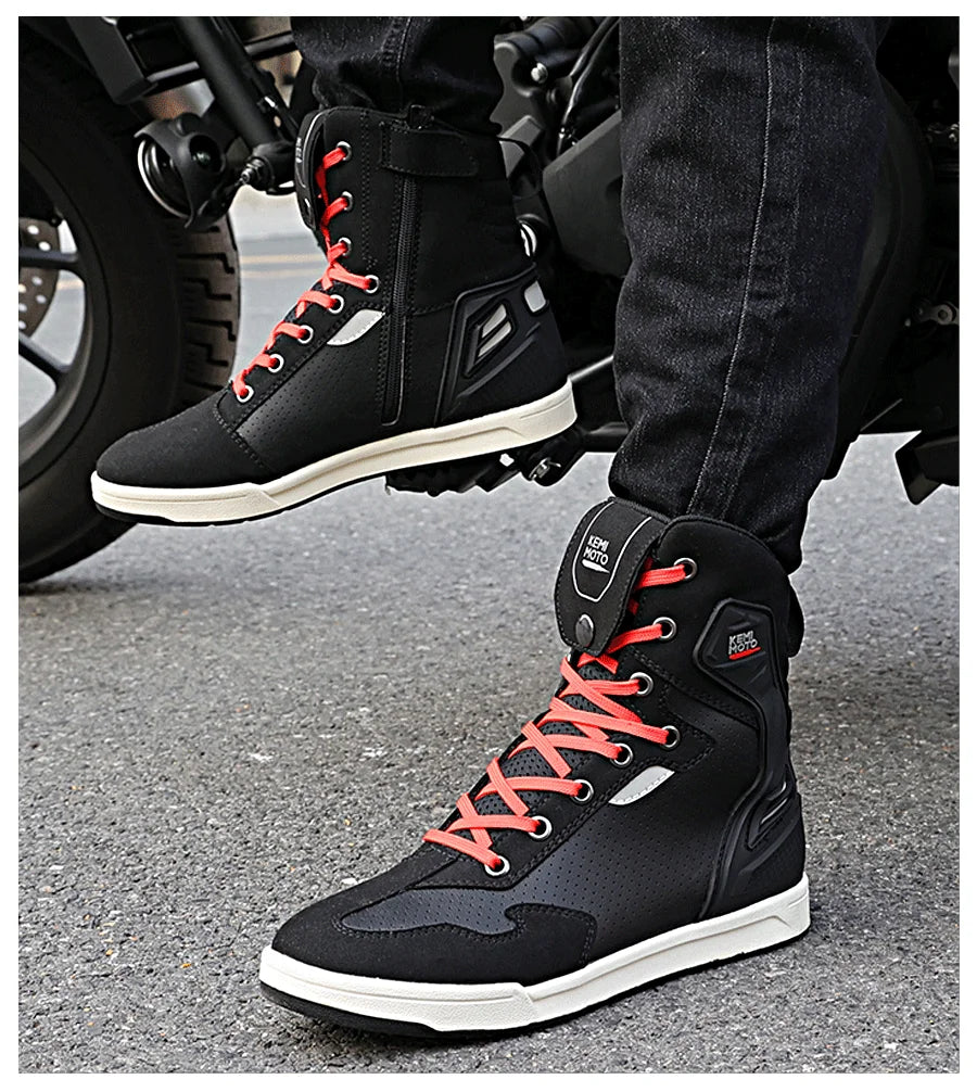 Motorcycle Boots Men High-top Shoes Summer Professional Riding Casual Anti-collision Anti-slip Cycling Protection Equipments