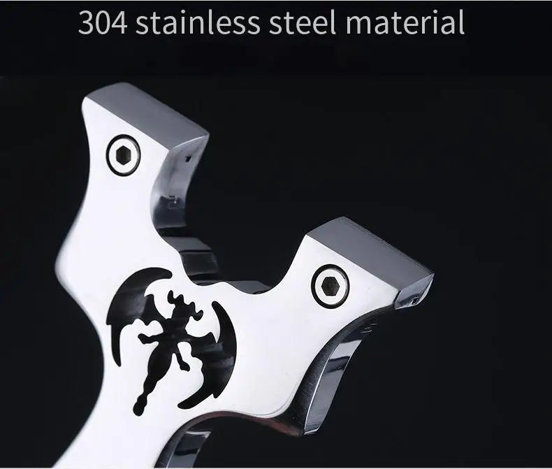 High Quality Slingshot Catapult Hunting Stainless Steel With Rubber Band Outdoor Shooting Game Sling Shot