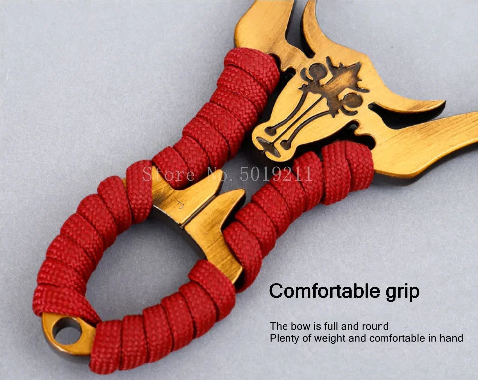 Powerful Alloy Slingshot Set Steel Balls Catapult Slingshot Bow Bag with 2 Rubber Bands Outdoor Hunting