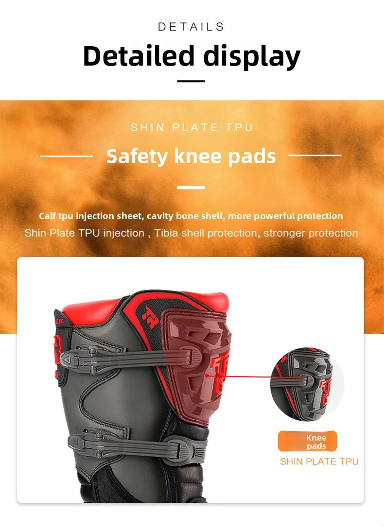 1pcs Motocross Enduro Professional Racing Boots Motorcycle Off-road Bottas Motorboat Shoes ATV MTB Motorcycle Long Racing Boots