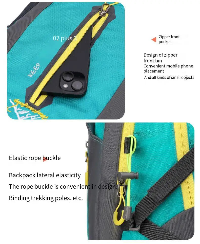 Men Women Outdoor Camping Travel Backpack 40L Water Repellent Climbing Hiking Laptop Daypack Trekking Reflective Strip Back Bags