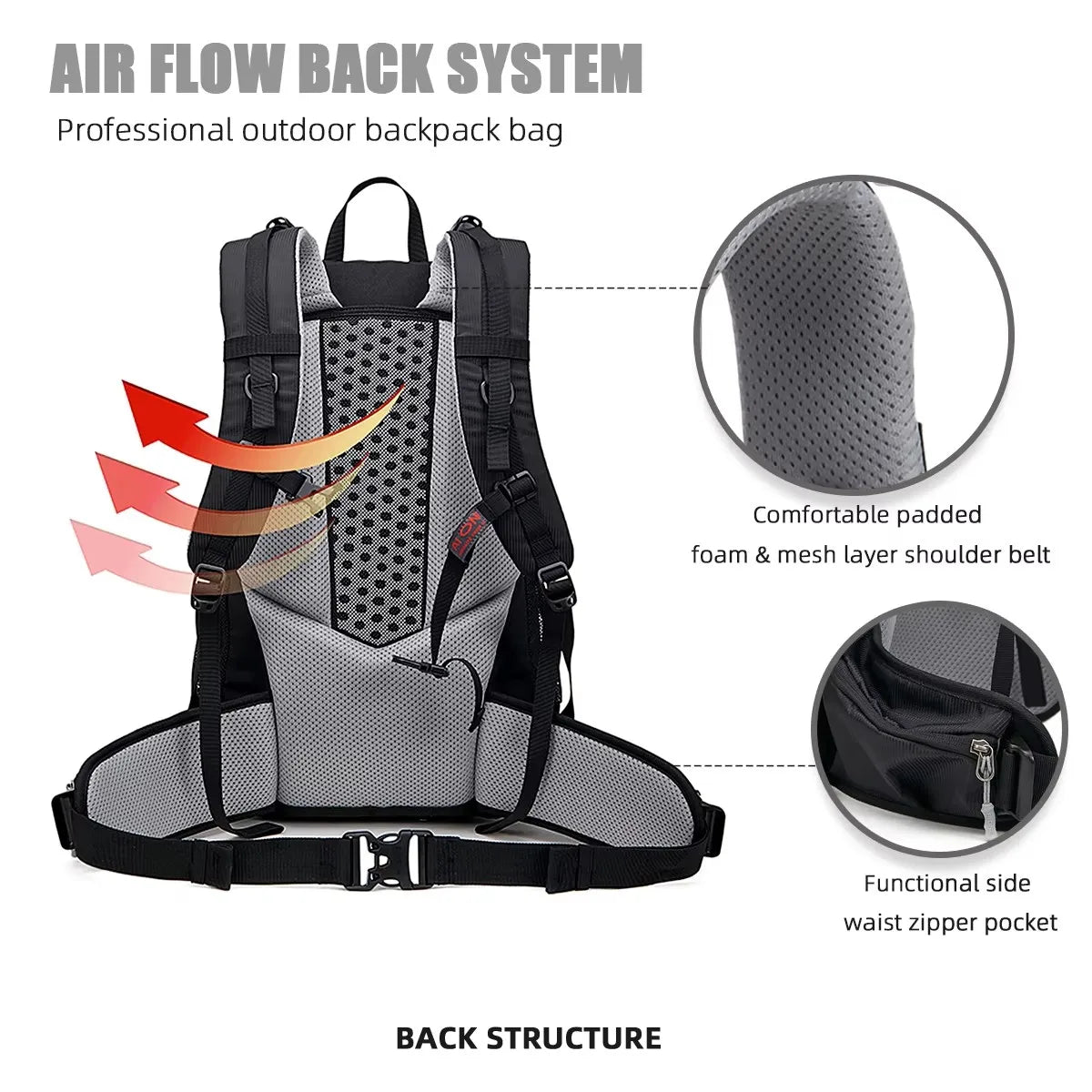 28L Hiking Backpack Men Sports Climbing Bags Waterproof Camping Daypack with Rain Cover Travel Mountain School Backpack Women