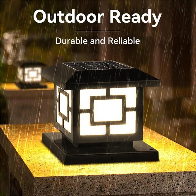 Timed LED Solar Outdoor Light Pillar Solar Lights Waterproof Thick Garden Pathway Parking Yard Outdoor Decor Lamp RC Solar Light
