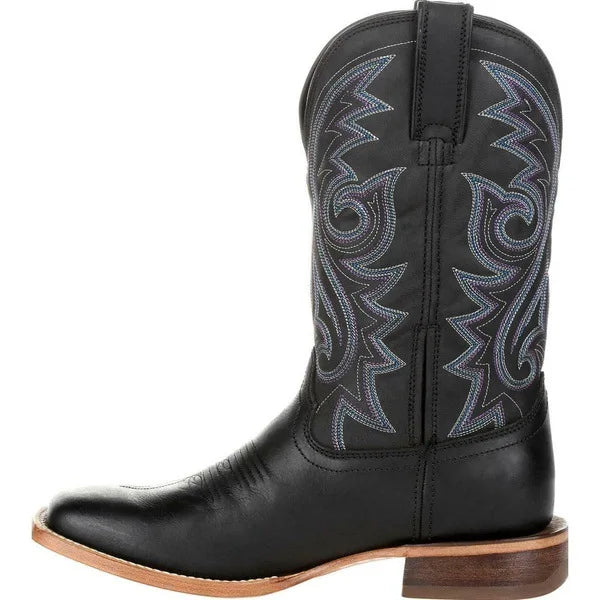 Men Boots Mid Calf Western Cowboy Motorcycle Boots Male Autumn Outdoor PU Leather Totem Med-Calf Boots Retro Designed Men Shoes