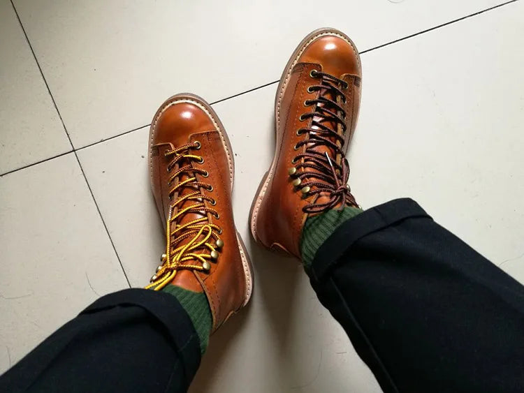 Mens British Wind Retro Boots Motorcycle Short Boots Men's Leather Boot Casual Work Shoes Men Women's Tide Chelsea Boots