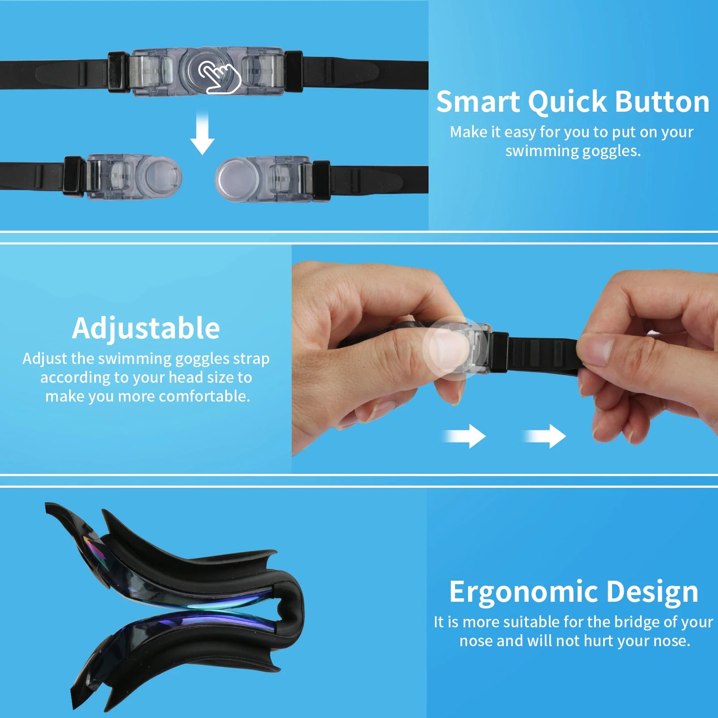 Swimming Goggles Anti-Fog Waterproof No Leaking Swim Goggles for Adult Children