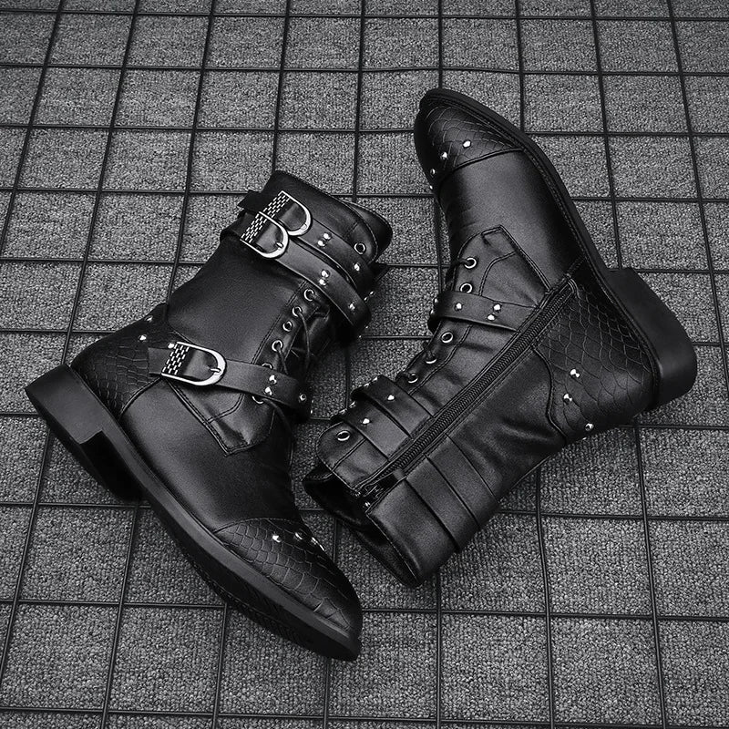 2024 New Mid Barrel  Boots Honorary Boots Motorcycle Men's Performance Boots motorcycle shoes botas moto 37-45size moto shoes