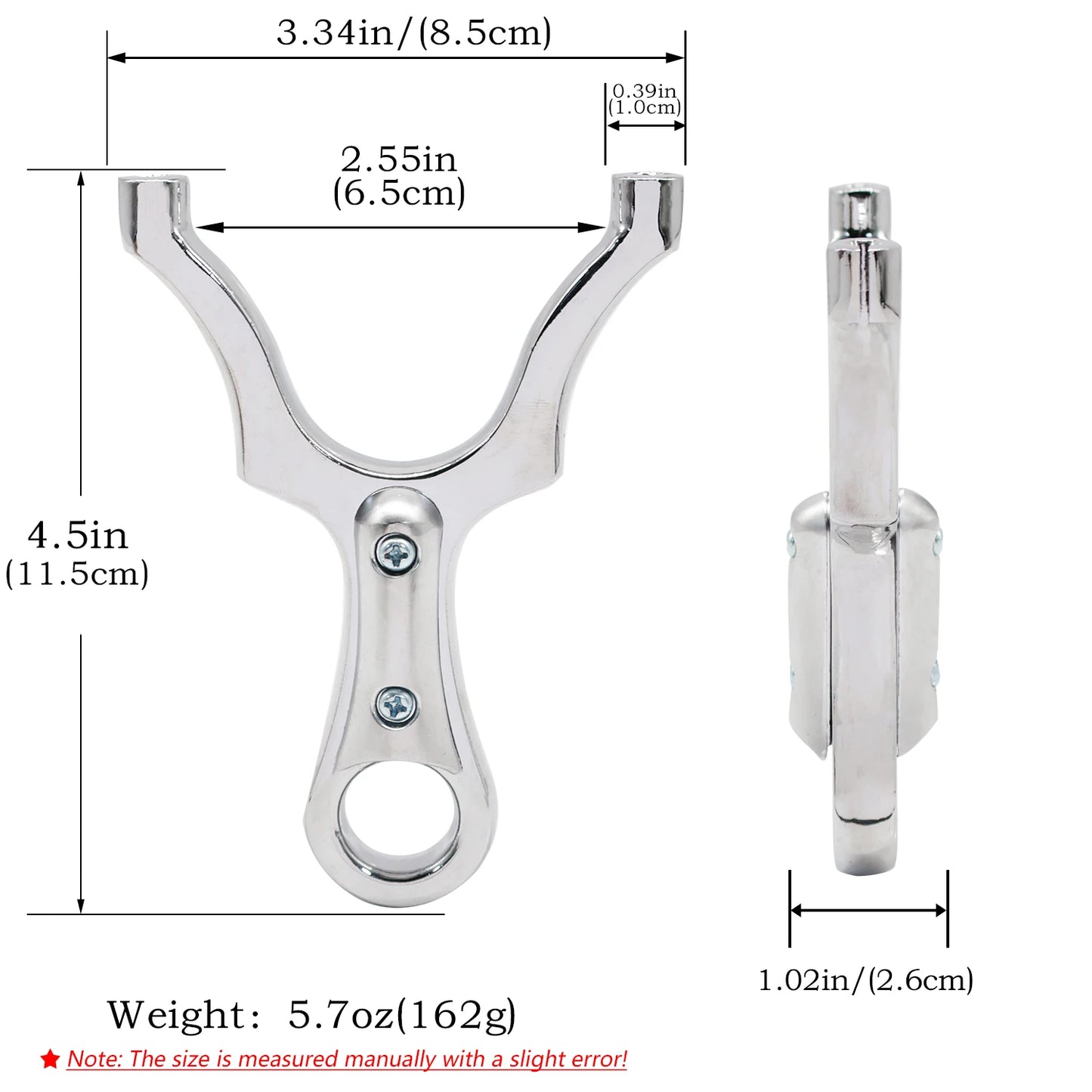 Silver Zinc Alloy Metal Slingshot High-quality Round Tube Rubber Band Elastic Launcher High-power Hunting Shooting Slingshot