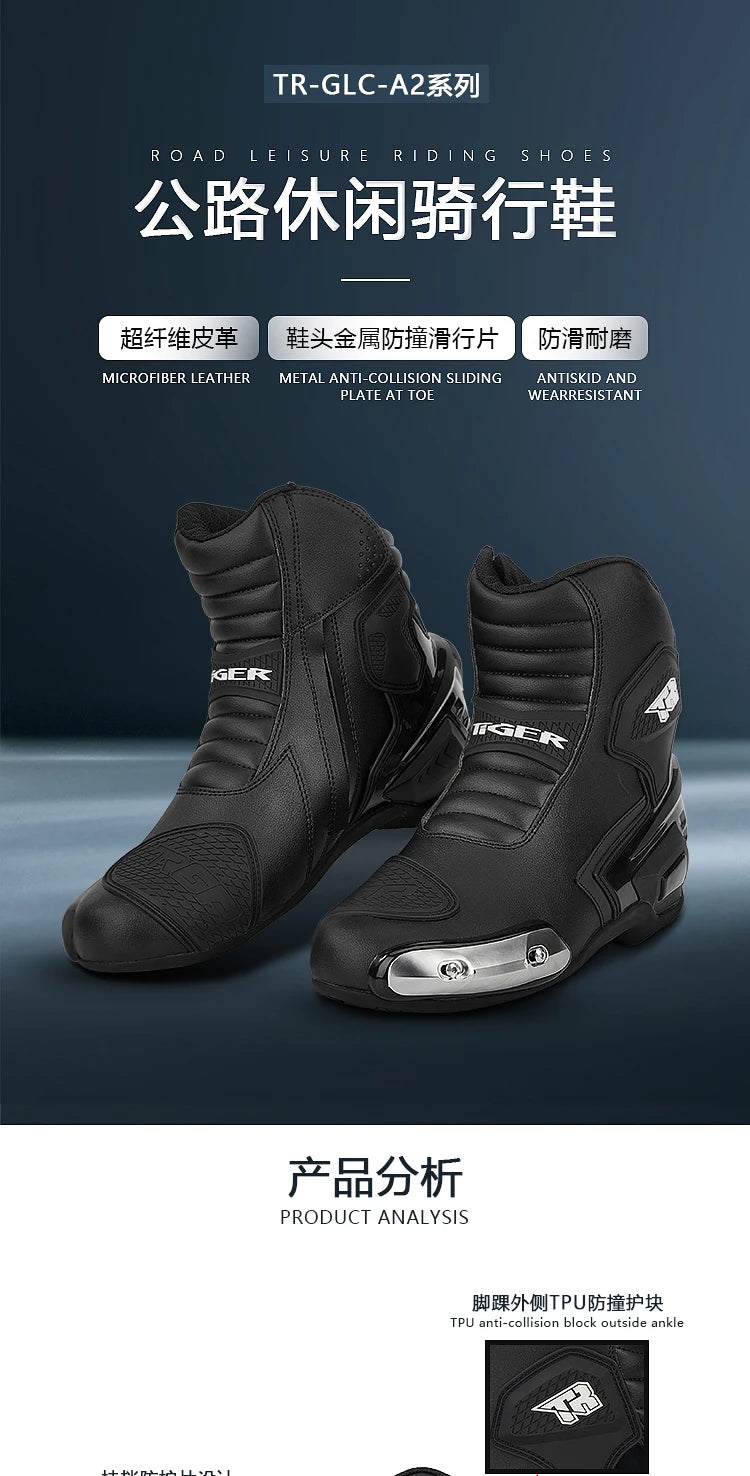 Motorcycle Boots Men Racing Shoes Motorcyclist Boots Off-road Anti-slip Four Seasons Cycling Protective Gear Motocross Boots