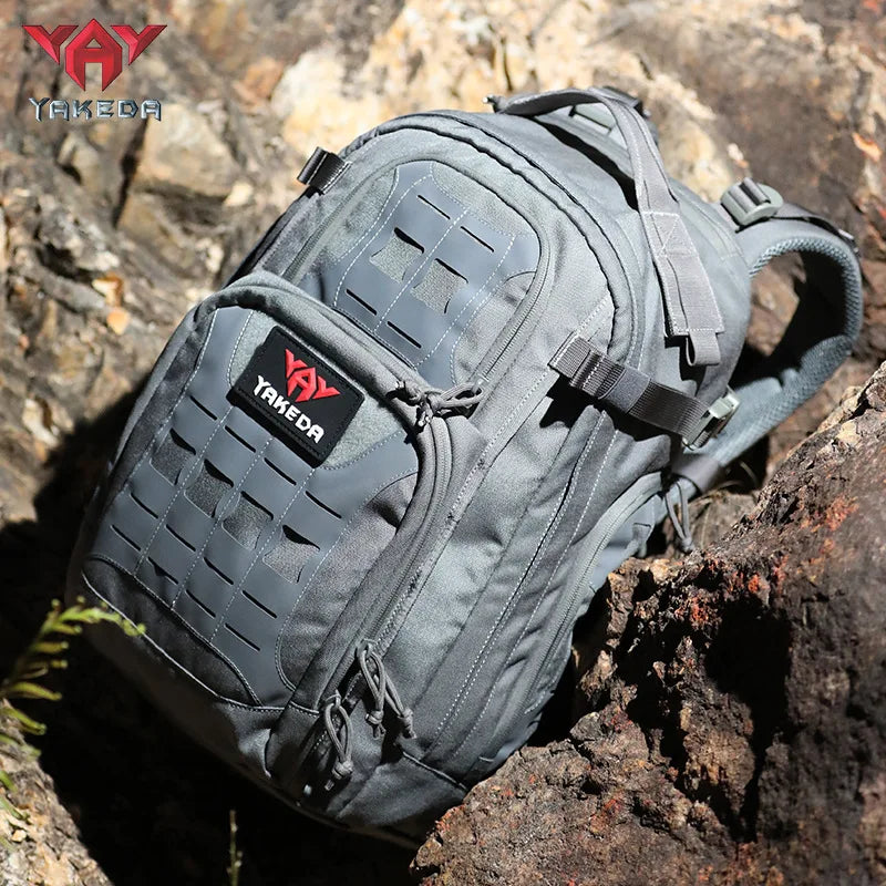YAKEDA 600D MOLLE Tactical Backpack Assault Pack 40L Waterproof Outdoor Travel Camping Climbing Hiking Bag Mens Rucksack
