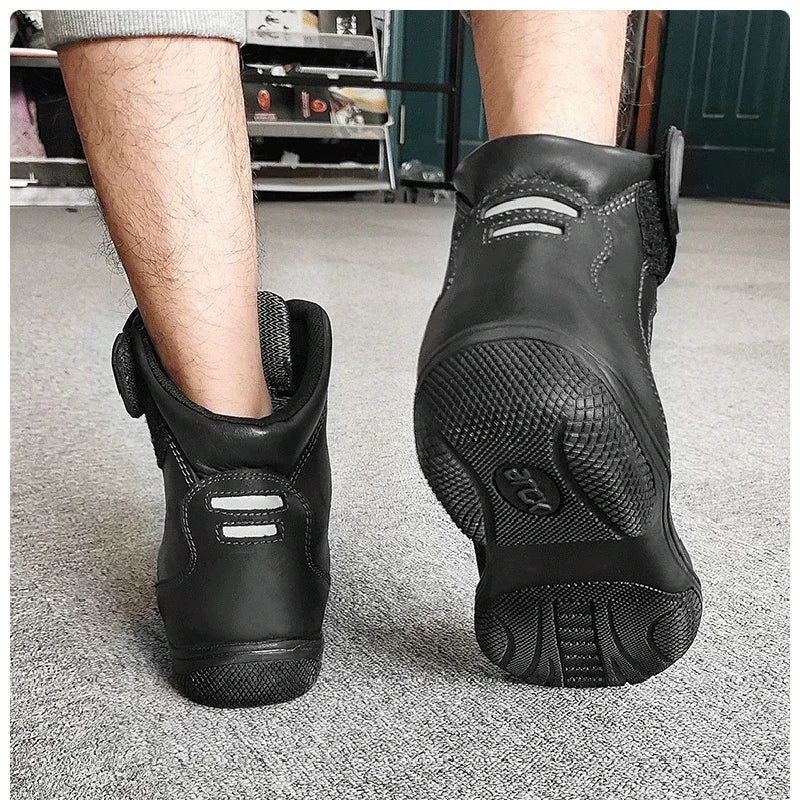 Motorcycle Riding Boots Men's Anti-slip Wear-resistant Locomotive Cycling Shoes Comfort Waterproof Anti-drop Four Seasons