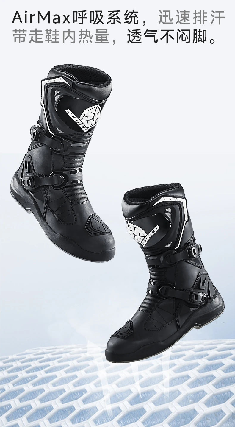 Motorcycle Boots Windproof Waterproof Motocross Boots Anti-Slip Professional Motorbike Shoes For Outdoor Off-Road Rally Riding