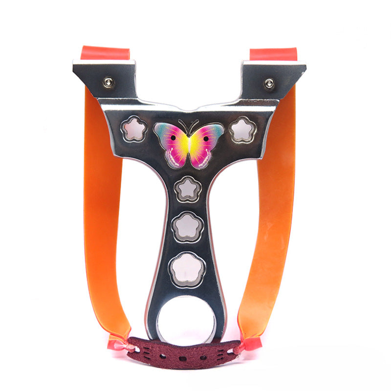 High Quality Alloy Slingshot Outdoor Hunting Accessories Set Colorful Butterfly Design Quick-press Catapult Shooting Sports Tool