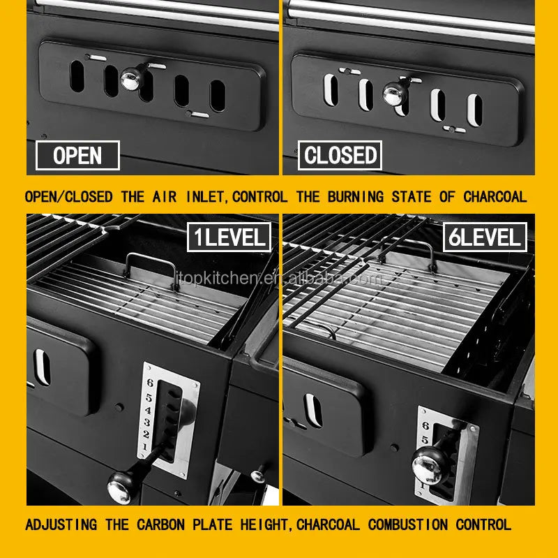 Outdoor Barbecue grill Charcoal Gas Comb BBQ Grill American family party  Machine courtyard gas and carbon dual-use bbq