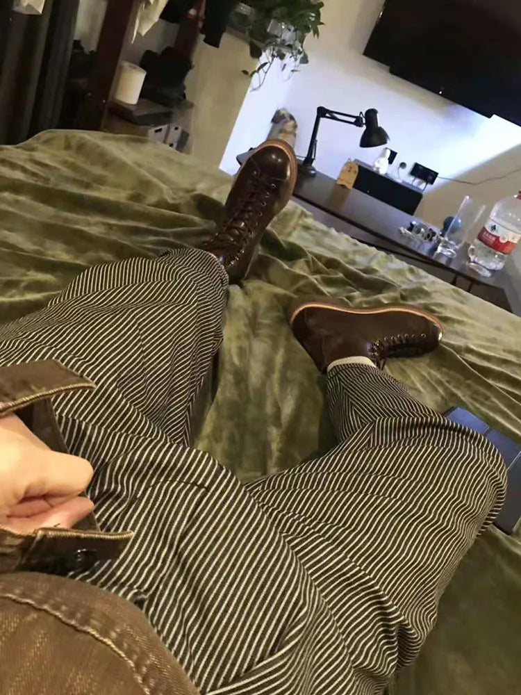 Mens British Wind Retro Boots Motorcycle Short Boots Men's Leather Boot Casual Work Shoes Men Women's Tide Chelsea Boots