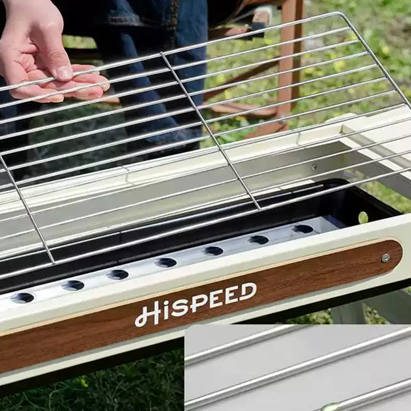 Outdoor IGT BBQ Grill Camping Stainless Steel Grill Camping Folding Portable Small Home BBQ Grill