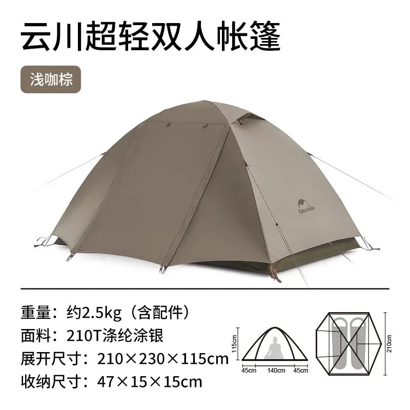 Naturehike-Camping Ultralight Tent, Outdoor Portable, Rainproof and Sun Protection, 2-3 People, Hiking, CNK2300ZP024