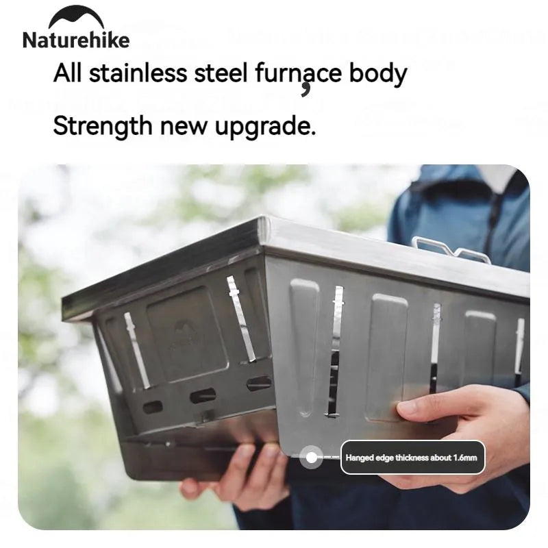 Naturehike Folding Grill Barbecue Stove Firewood Camping Picnic Cookware Accessories Portable Stainless Steel IGT Table Heater