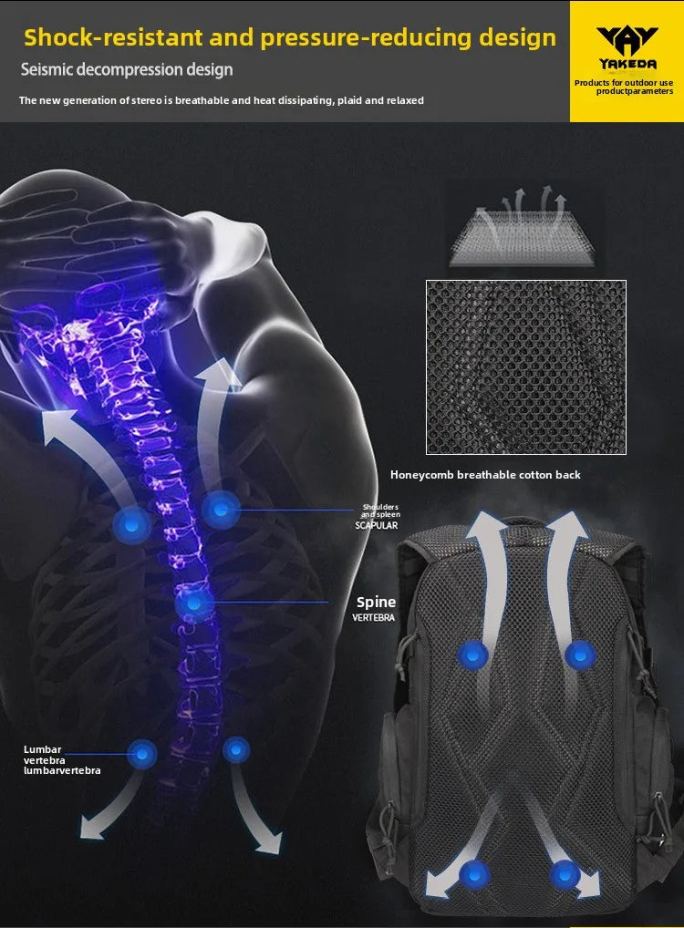 YAKEDA Assault Tactical Molle Backpack Fans 600D Sports Outdoor Bag High Capacity Tourism Hiking Mountain Camping Bags