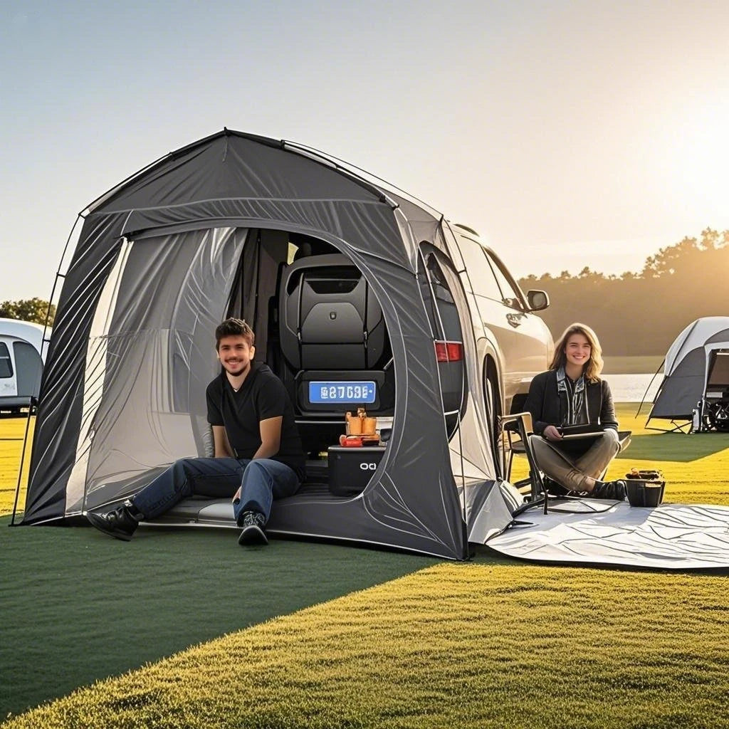 Easy Setup SUV Car Camping Tent - 4-Season Waterproof Tailgate Tent with Floor, 2-4 Person Large Space for Outdoor Adventures