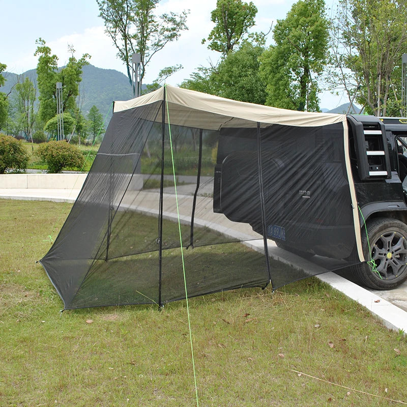 SUV Rear Tent with Mosquito Net – 4-Person Sun Shelter & Quick-Setup Car Canopy for Family Camping, Outdoor Adventures