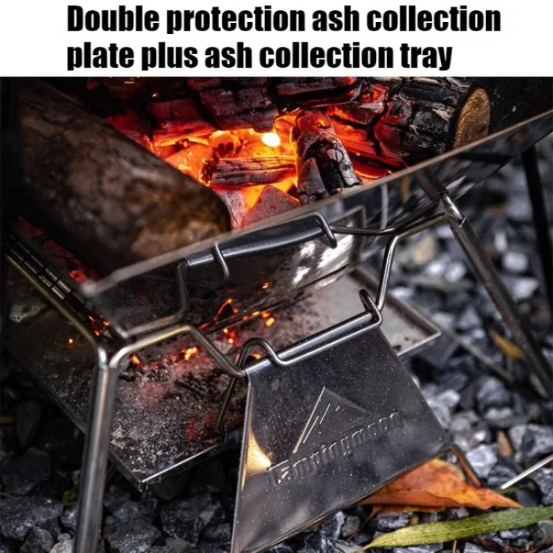 Outdoor Folding Stove Portable Stainless Steel Lightweight Barbecue Grill Picnic Stove Convenient Versatile Camping Supplies