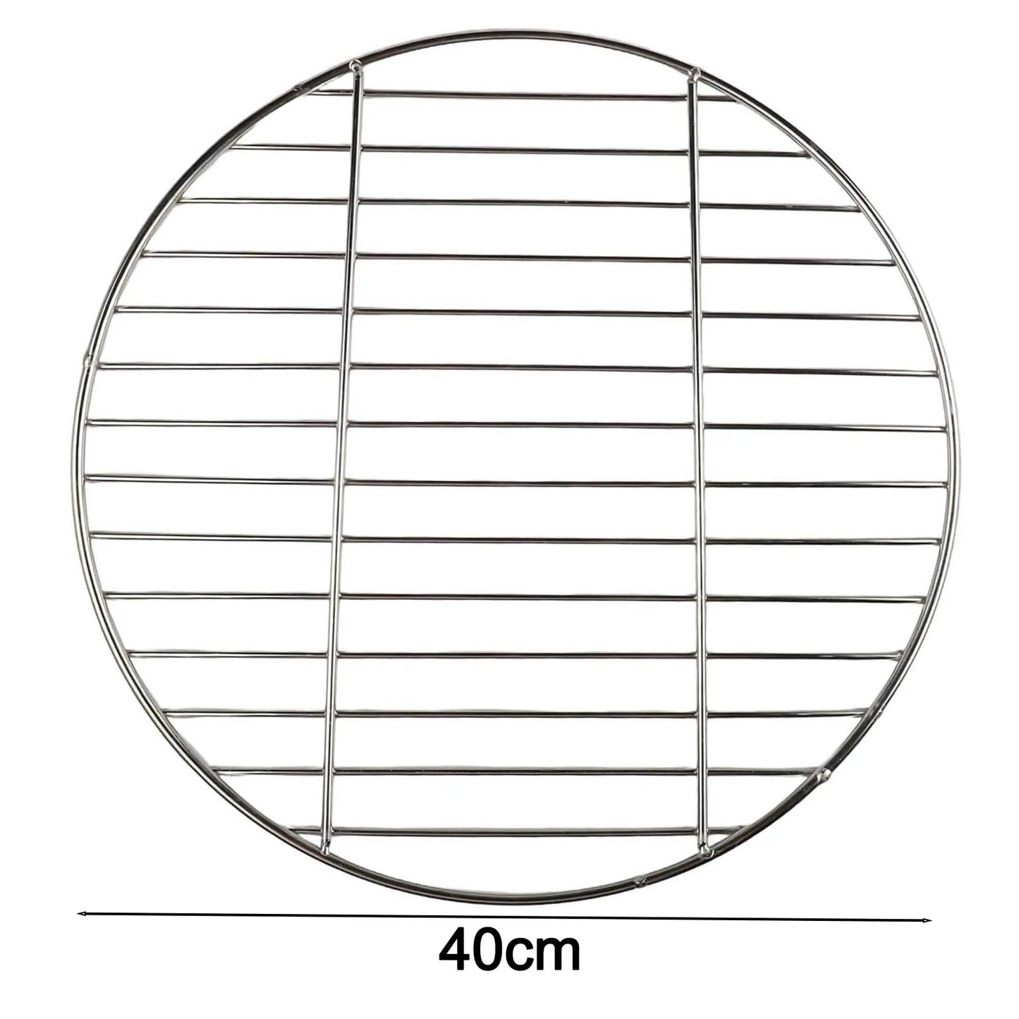Stainless Steel Round Grid Net 30cm/35cm/40cm Barbecue Net Picnic Baking Tray BBQ Grid Grill For Outdoor Camping Supplies
