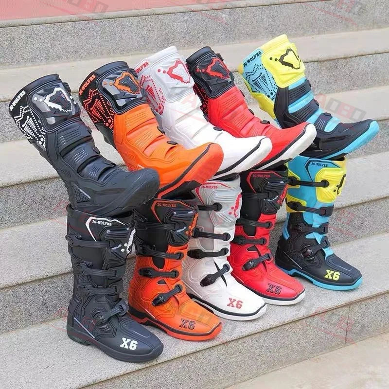 Motorcycle Boot Men Women Riding Mid-Calf Ankle Protective Shoes Moto Motorbike Equipment Racing Long Motorcycle Boots Men