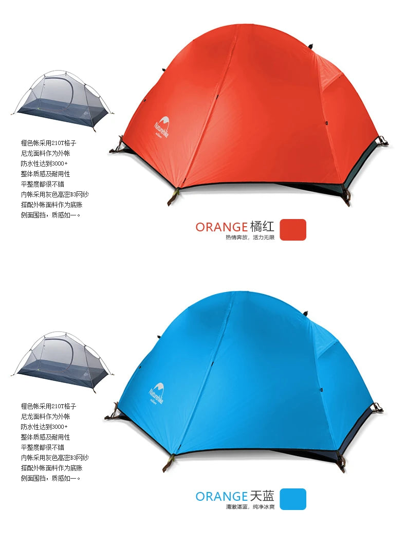 Naturehike Cycling Tent 1 Person Ultralight Backpacking Tent Outdoor Double Layer Fishing Beach Travel Hiking Camping Tent