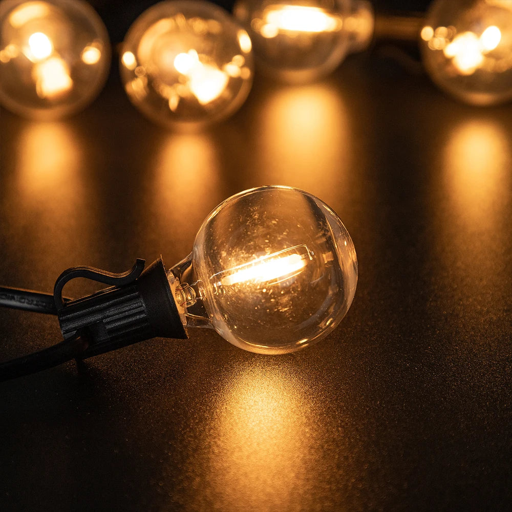 Led G40 Solar String Lights Outdoor Waterproof Garden String Lights USB Rechargeable Solar Light With Remote Decoration Light