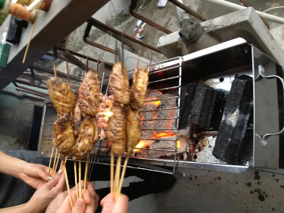 Stainless steel barbecue stove, home charcoal, outdoor large portable, enlarged grill for picnics