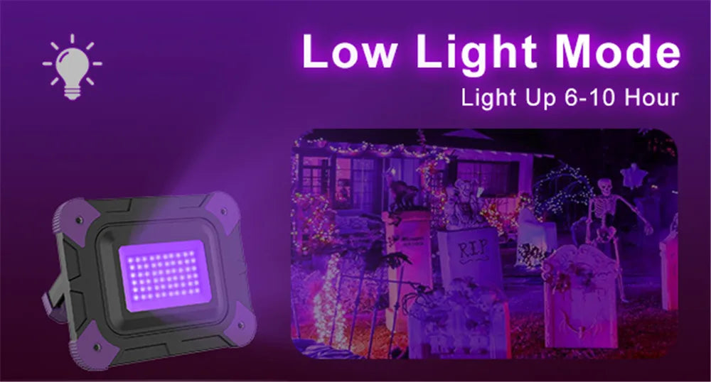1/2 PCS LED UV Black Lights Work Light Stage Blacklight Ultraviolet Flood Effect Light for Halloween Xmas Dance DJ Disco Party